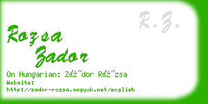 rozsa zador business card